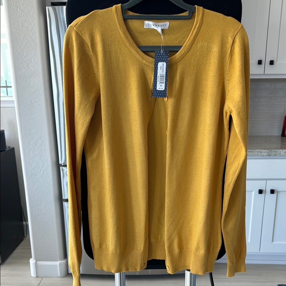 BRAND NEW Downeast Women's Mustard Cardigan | Size Medium